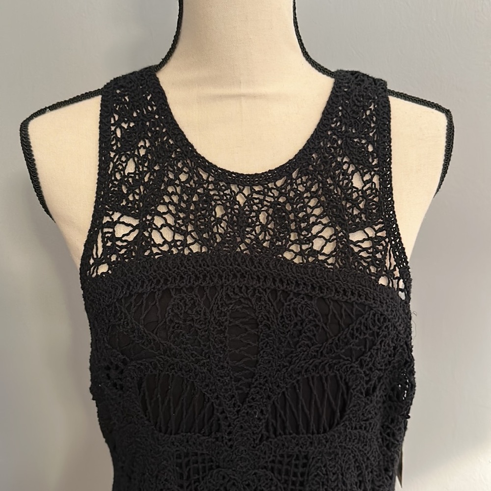 NWT Black Crochet mini dress - Picture 3 of 6
